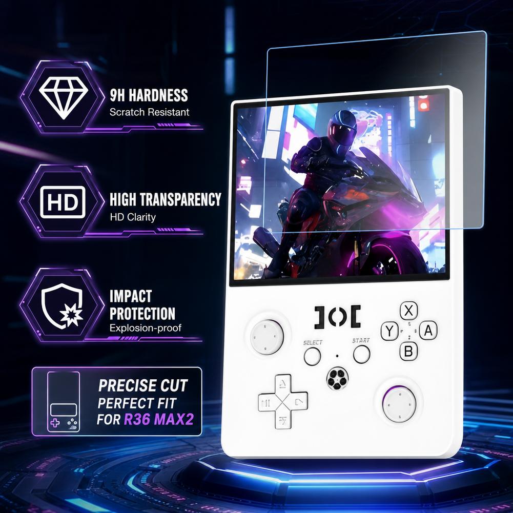 Gaming Console R36 Max - R36 Max 2 için Temperli Cam