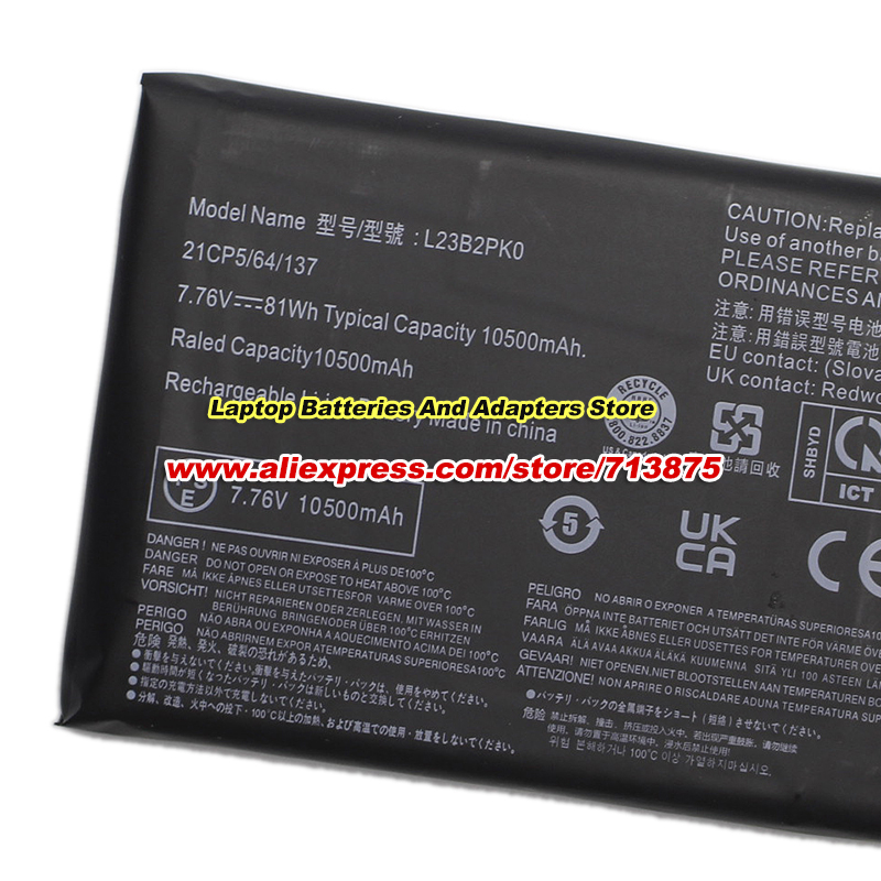 81Wh L23B2PK0 Pil 7.76V 10500m - Gaming Console Lenovo incelemesi ve fiyatı